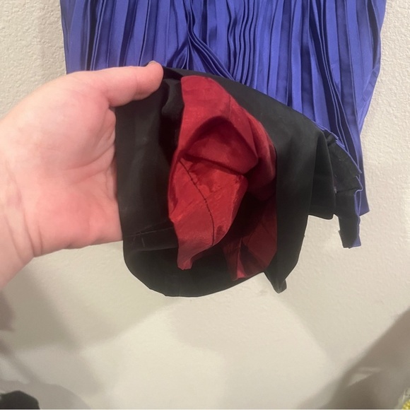 Vintage gem! Neiman Marcus purple/blue black pleated mini dress fits size small - Picture 2 of 15